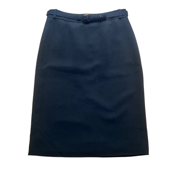 Gucci Size EU 42 US 10 Black Belted Lined Straight Pencil Knee Length Skirt - Picture 1 of 12